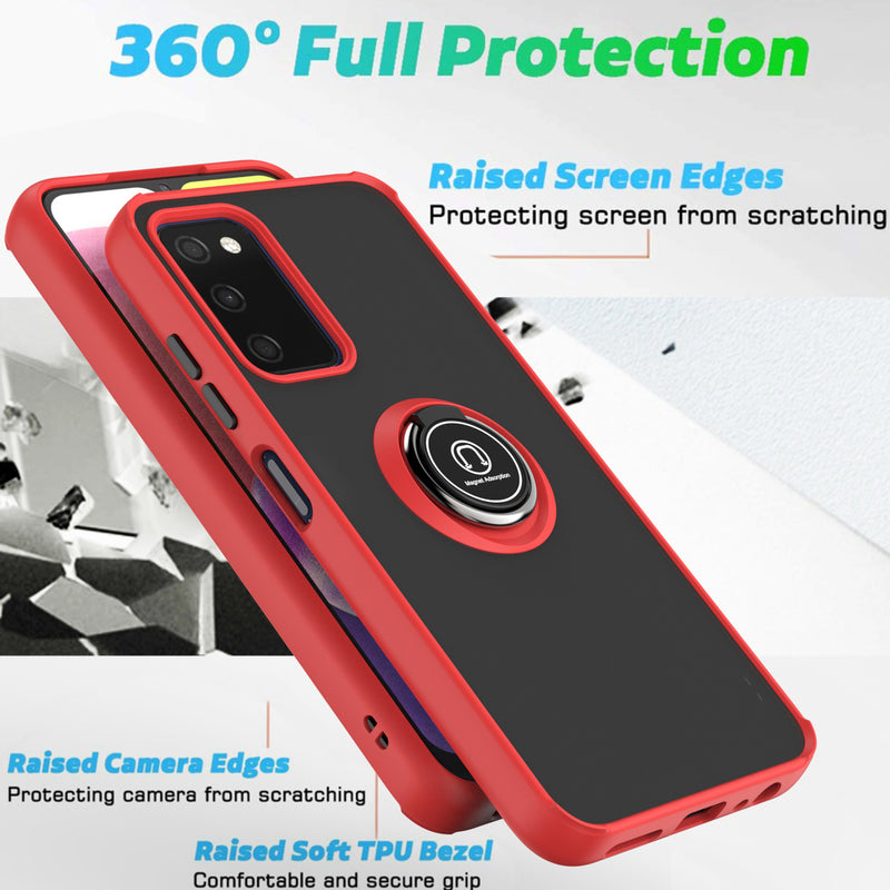 TJS "Define" Ring Kickstand Phone Case for Samsung Galaxy A03s