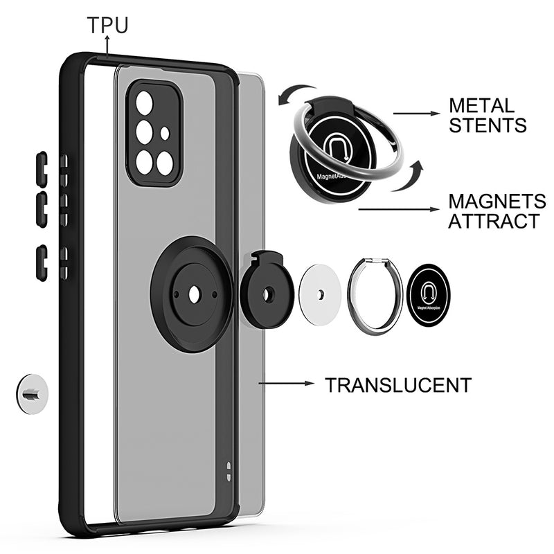 TJS "Define" Ring Kickstand Phone Case for Samsung A51 5G