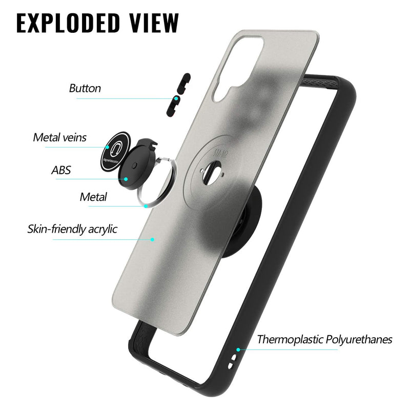 TJS "Define" Ring Kickstand Phone Case for Samsung A12