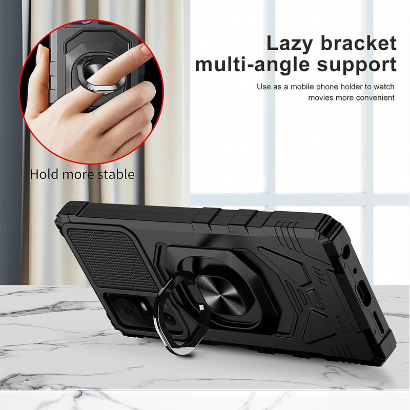 TJS "ArmorMax" Ring Kickstand Phone Case for TCL 40 XL / TCL 40 T (T608DL)