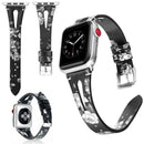 Leather Watch Band Strap Floral Flowers for Apple Watch Series 5/4/3/2/1 - InfinityAccessories017