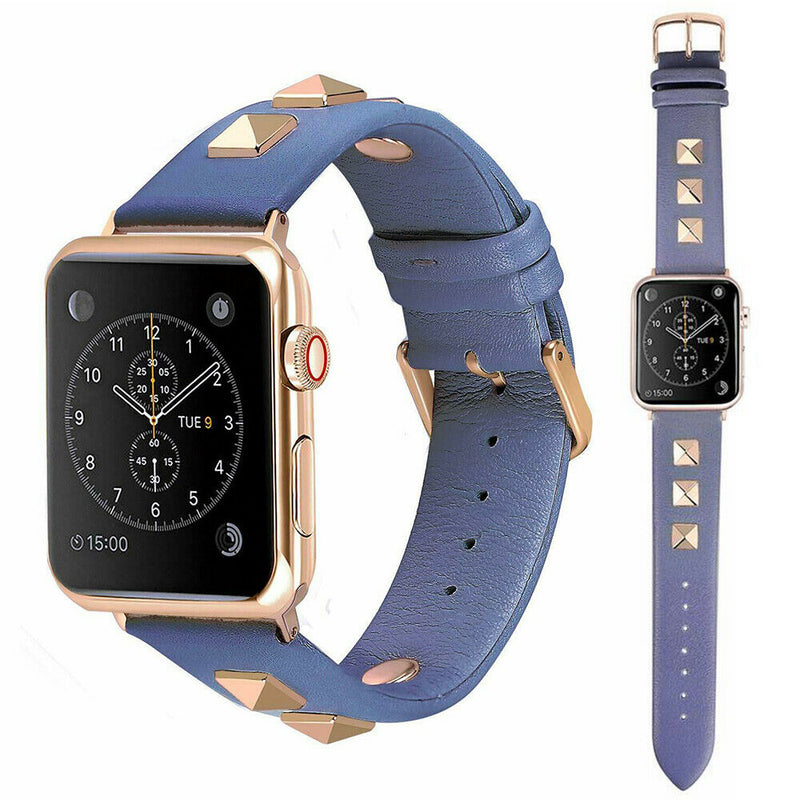 Leather Watch Band Strap Spikes Rivets for Apple iWatch Series 5/4/3/2/1 - InfinityAccessories017