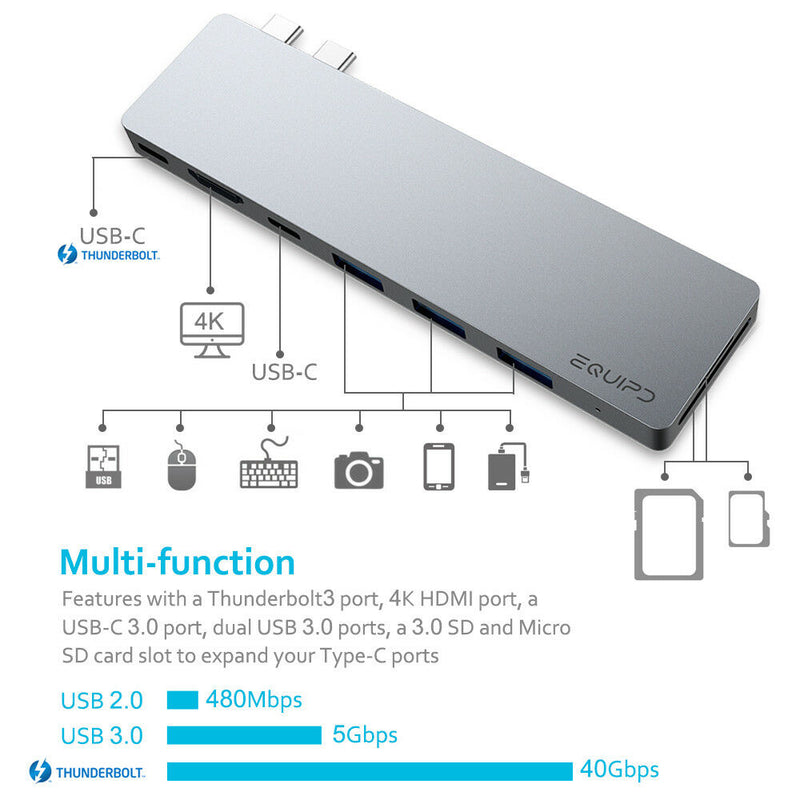 Aluminum MacBook Pro hub 8 in 1 4K HDMI Adpter - InfinityAccessories017