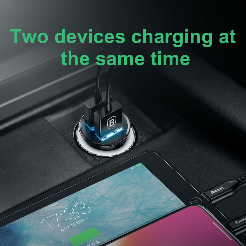 Dual USB Ports Car Charger 30W Fast Charging QC 3.0 AFC - InfinityAccessories017