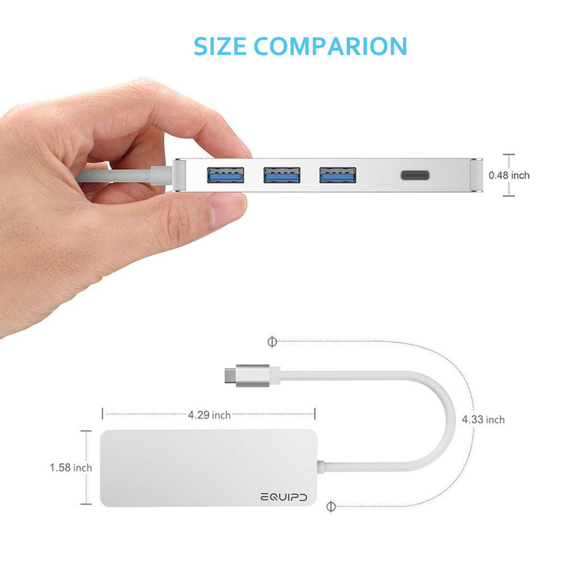 EQUIPD USB C Hub, 6-in-1 USB C Adapter with 4K HDMI, PD Charging - InfinityAccessories017