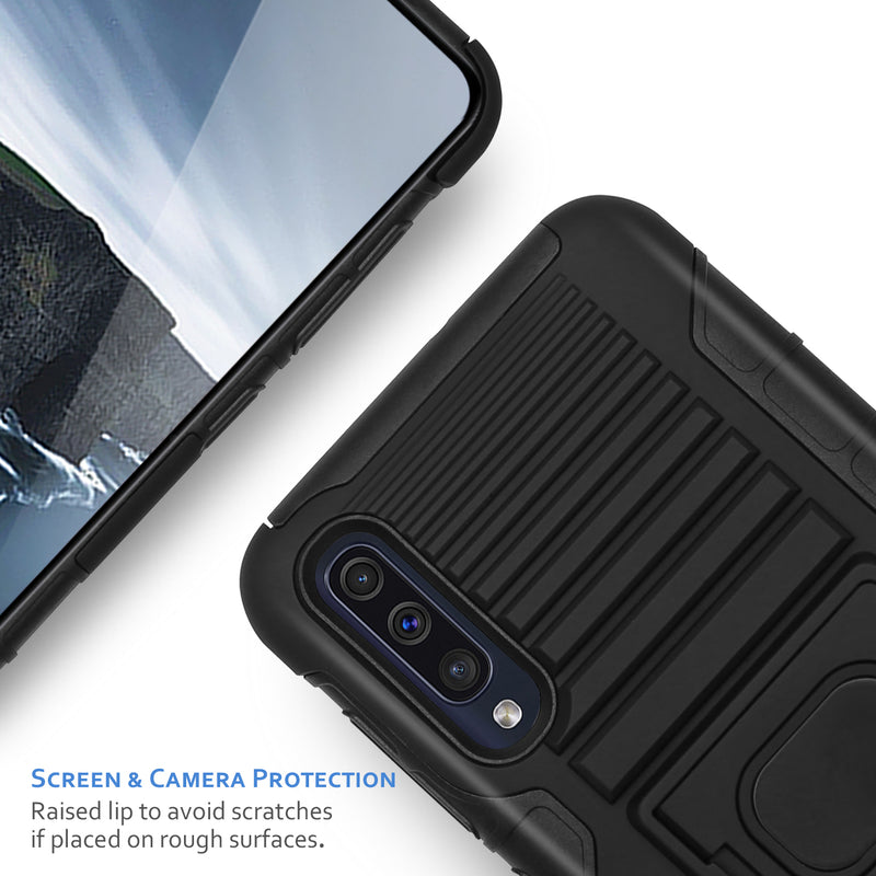 TJS "Jupiter"  Kickstand Phone Cse with Belt Clip Holster for Galaxy A50 - InfinityAccessories017