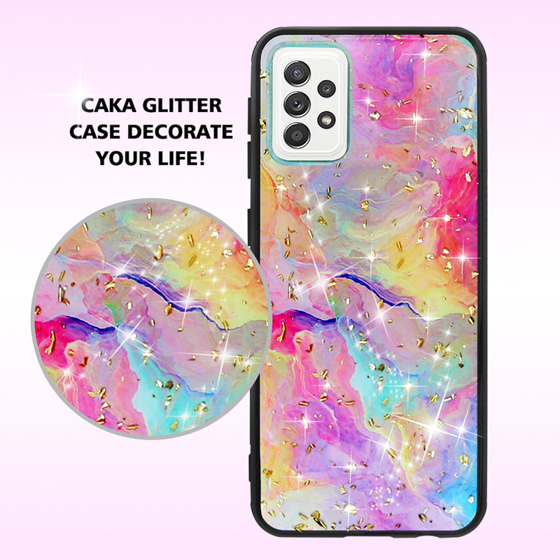 TJS "Minerva" Glitter TPU Phone Case for Samsung Galaxy A52 5G - Rainbow