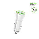 ESOULK 12W 2.4A Dual USB Car Adapter White