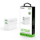 ESOULK 12W 2.4A Dual USB Wall Adapter White